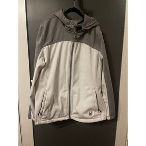 spyder women's size xl white and gray winter coat jacket